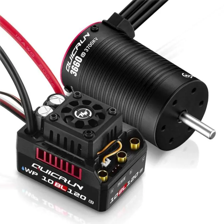 Hobbywing HW38030211Quicrun Combo WP10BL120G2 mit 3660SL-3700KV-G2 für 1/10 Shortcourse , 4wd Monster Buggy Truggy
