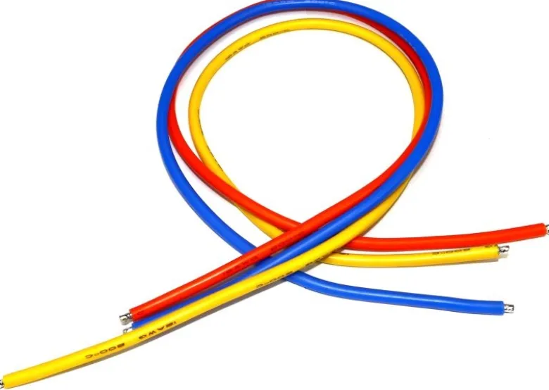 HRC HRC9512ESilikonkabel 3.3mm² je 500mm rot, blau und gelb
