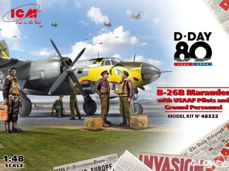 ICM 48322B-26B Marauder mit USAAF Piloten und Bodenpersonal in 1:48