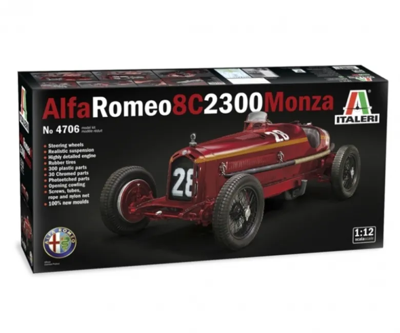 Italeri 4706Alfa Romeo 8C 2300 Monza Nuvolari 1/12 Plastik Bausatz