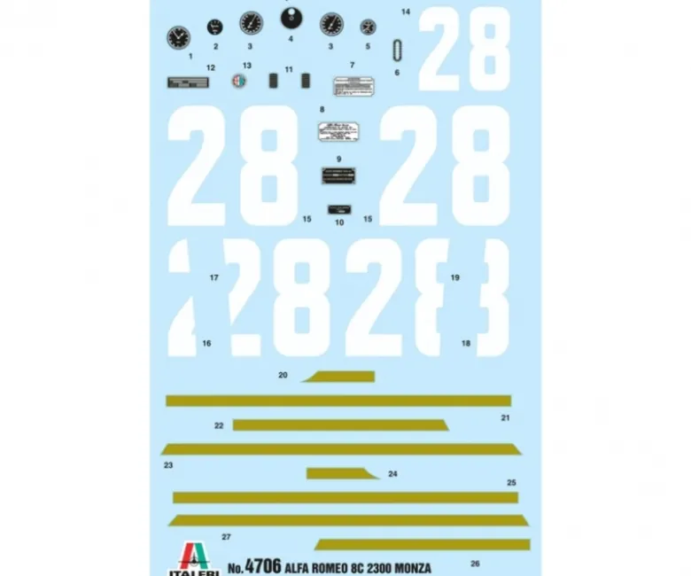 Italeri 4706Alfa Romeo 8C 2300 Monza Nuvolari 1/12 Plastik Bausatz
