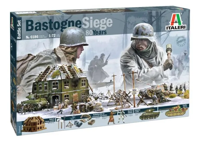 Italeri 6186Battle-Set Bastogne Siege, Bausatz, 1:72