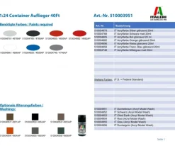 Italeri 3951Container Auflieger 40Ft Bausatz 1:24