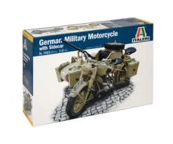 Italeri 7403Deutsches Militärmotorrad mit Seitenwagen Bausatz 1:9