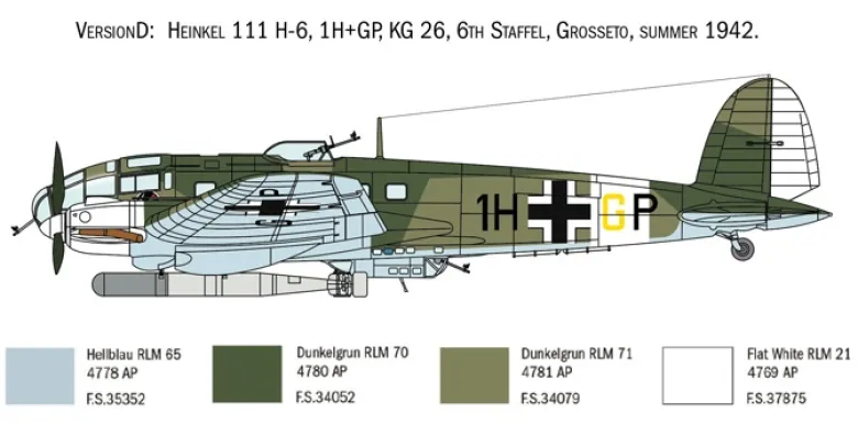 Italeri 1436Heinkel HE-111H-6 1:72 Plastikbausatz