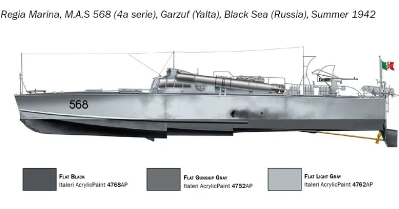 Italeri 5626M.A.S. 568 4a Torpedoboot mit Crew, Bausatz, 1:35