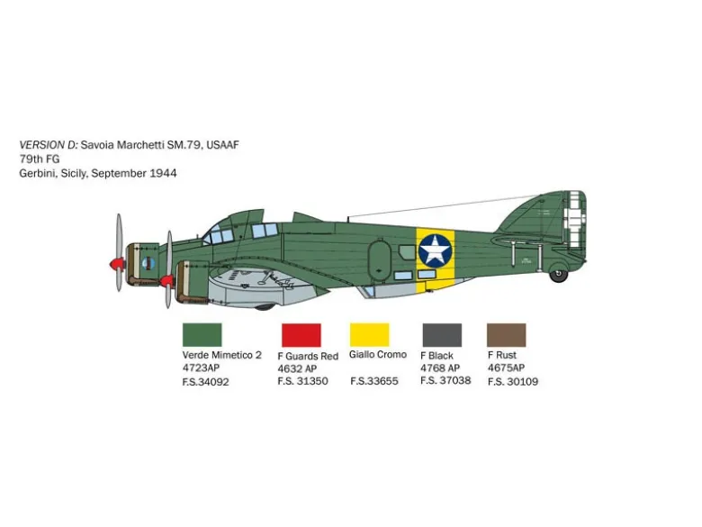Italeri 1412S.M.79 M Sparviero, Bausatz, 1:72
