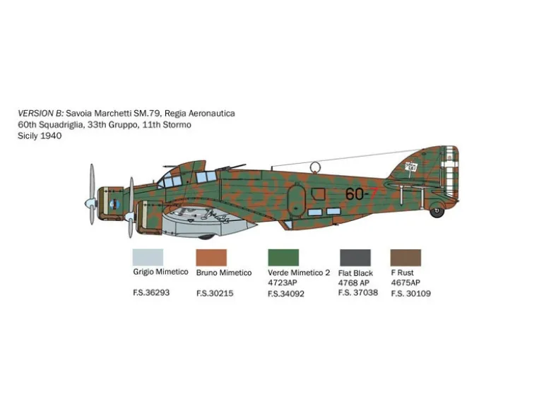 Italeri 1412S.M.79 M Sparviero, Bausatz, 1:72