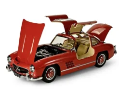 IXO 520010114Mercedes 300 SL Rot, 1:8 Standmodellbausatz 602 Teile - Hochdetailliert mit Licht & Sound
