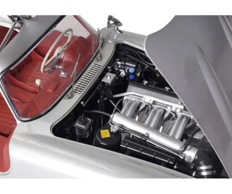 IXO 520010112Mercedes 300 SL Silber, 1:8 Standmodellbausatz 602 Teile - Hochdetailliert mit Licht