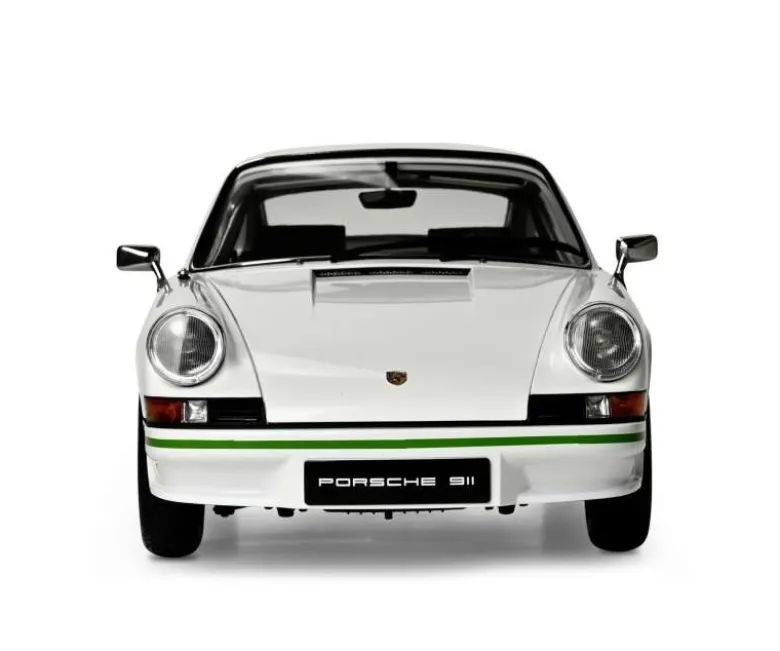 IXO 520010116Porsche 911 RS 2.7 Weiß/Grün, 1:8 Standmodellbausatz 713 Teile - Hochdetailliert mit Licht & Sound