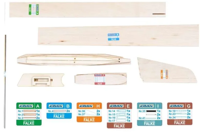 Kavan KAV4316Der kleine Falke (F1H) Segler 1240mm Holzbausatz