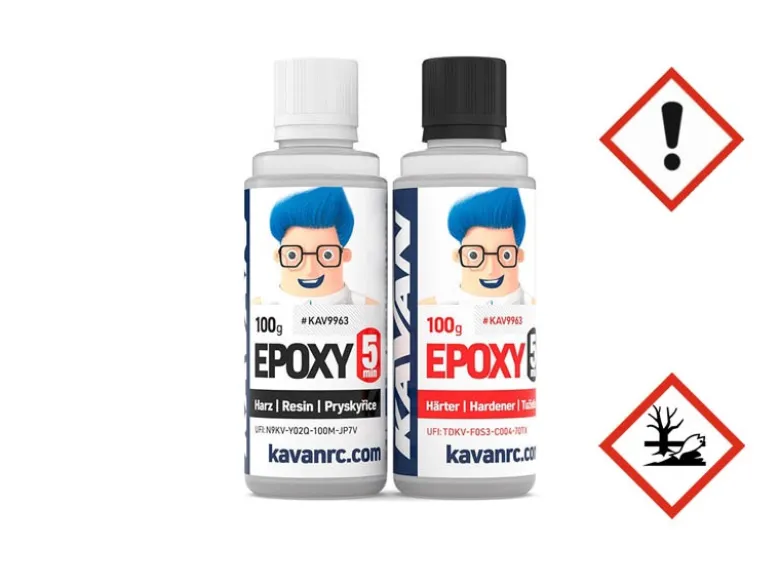 Kavan KAV9963Epoxy 5min 2K-Epoxidklebstoff 2x100g (Harz + Härter)