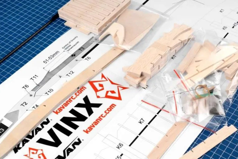 Kavan KAV02.8037Vinx Balsa Freiflugmodell 600mm Kit