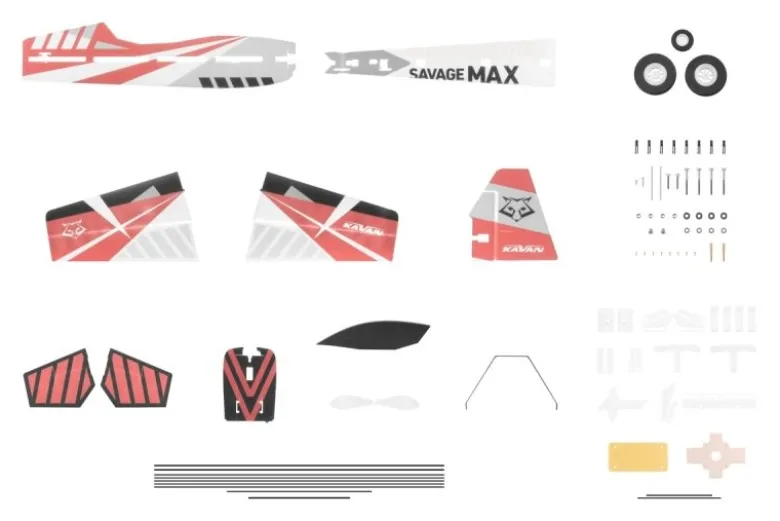 Kavan KAV02.8026V2Savage MAX V2 1080mm Kit - rot