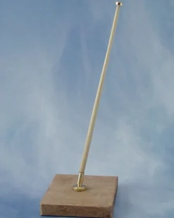 Krick 63433Flaggenstock Holz/Messing mit Fuß abgewinkelt (2 Stück)