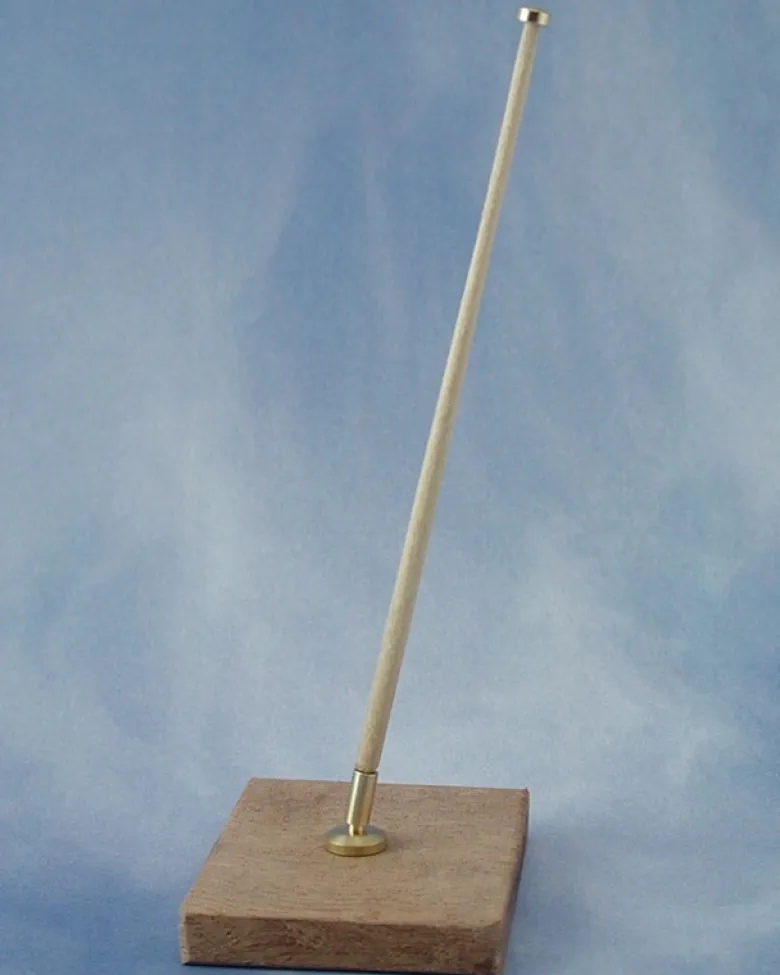 Krick 63433Flaggenstock Holz/Messing mit Fuß abgewinkelt (2 Stück)