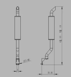 LESU 502111:14/ 1:16 Auspuff S-Form aus Edelstahl