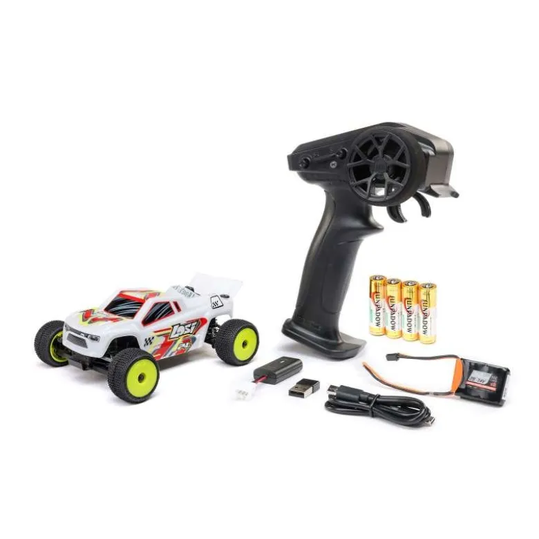 Losi LOS-1392T1Micro-T 2S 2WD Stadium Truck RTR 1:28, weiß Akku und Ladegerät inklusive
