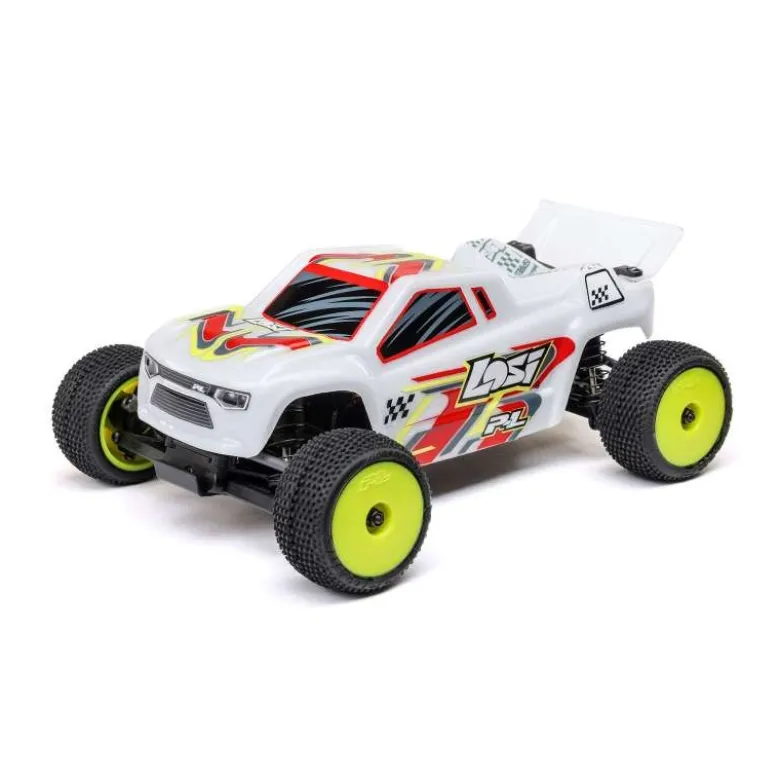 Losi LOS-1392T1Micro-T 2S 2WD Stadium Truck RTR 1:28, weiß Akku und Ladegerät inklusive