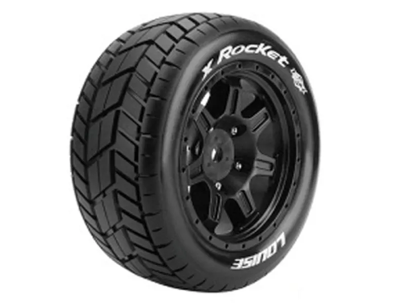 Louise LOUT3295BX-Rocket Monster Truck Reifen auf Felge schwarz für X-Maxx