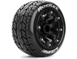 Louise LOUT3188SBST-Rocket 2.2 Soft Reifen auf Felge schwarz E-Revo 1/16