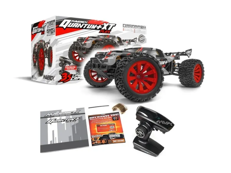 Maverick MV150301Quantum+ XT Flux 3S 1/10 4WD Brushless Stadium Truck - rot