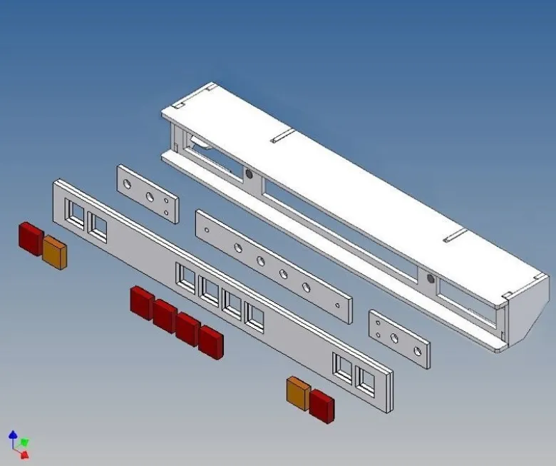 MDTech 9151-L4Lichtbalken für Tamiya Scania Hochdach 1/14 (1x1 Lego)