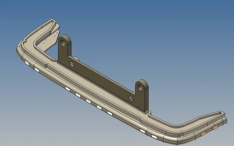 MDTech 2020-9864-RWUnterbau für Stoßstange halbrundes Profil für 1:14 Actros