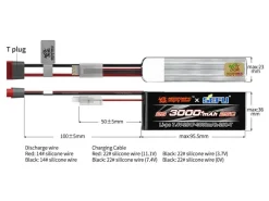 MJX MX-2S300025CLiPo Akku 2s 7,4V 3000mAh 25C, T-Stecker (Deans)
