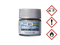 Mr. Hobby SM01Aqueous Hobby Super Metallic Color Super Fine Silber 10ml