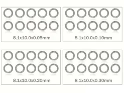 MR33 MR33-SH-8Unterlegscheiben Set 8,0 x 10,0mm 0,05/0,1/0,2/0,3mm (je 10)