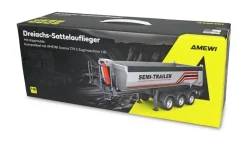 NEUAMEWI 22777Dreiachs-Sattelauflieger mit Kippmulde 1:18 RTR silber