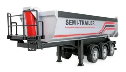 NEUAMEWI 22777Dreiachs-Sattelauflieger mit Kippmulde 1:18 RTR silber