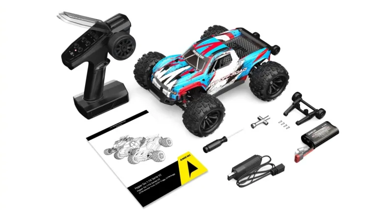 NEUAMEWI 22796Hyper Go Monstertruck V2 brushless 4WD 1:16 RTR blau/weiß