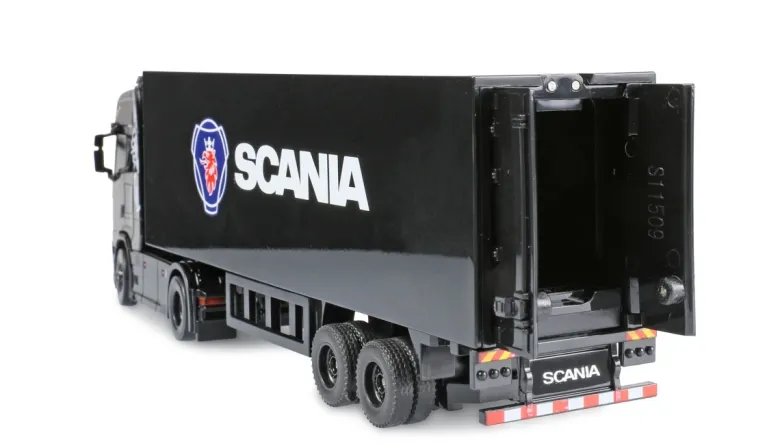 NEUAMEWI 22785Mini-Scania 730 S mit Kofferauflieger 4WD 1:64 RTR schwarz proportional