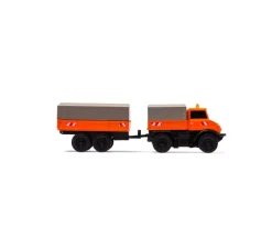 NEUCarson 500504177Mercedes-Benz Unimog U406 mit Hänger 100% RTR orange 1:87