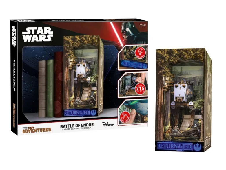 NEURevell 00546Tiny Adventures - Star Wars Battle of Endor Book Nook Miniaturwelt aus Holz zum zusammenbauen