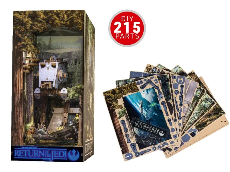 NEURevell 00546Tiny Adventures - Star Wars Battle of Endor Book Nook Miniaturwelt aus Holz zum zusammenbauen