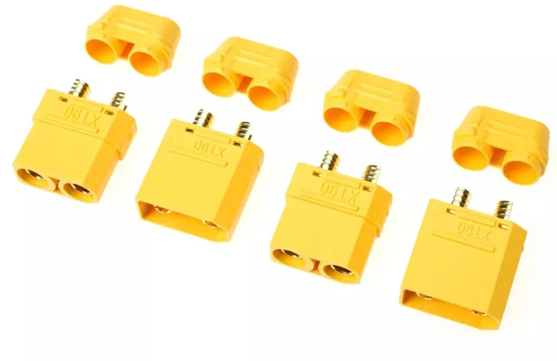 NEUREVTEC GF-1053-001XT-90H Stecker und Buchsen mit Kappe, vergoldet, 2 Paare