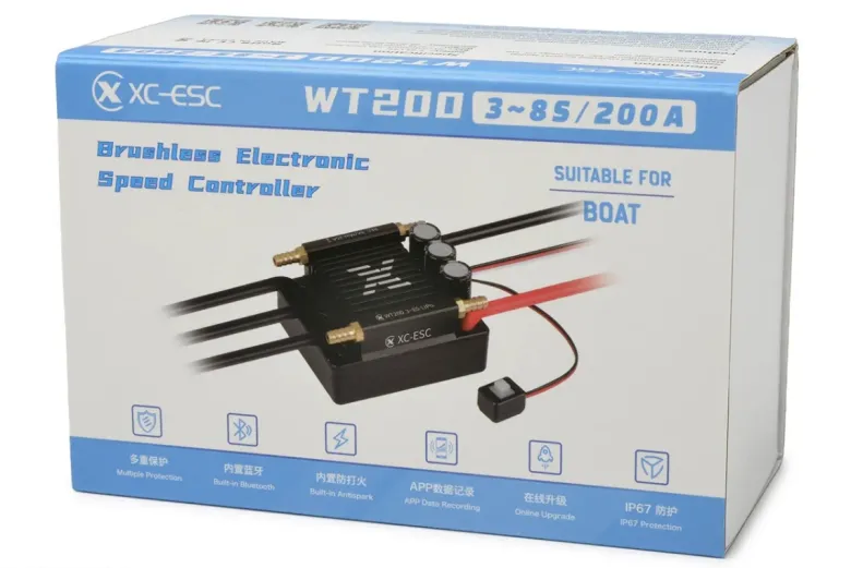 NEUXC ESC XC-WT200Marine Regler WT200 G2 200A 3-8S Sensorless Bluetooth IP67