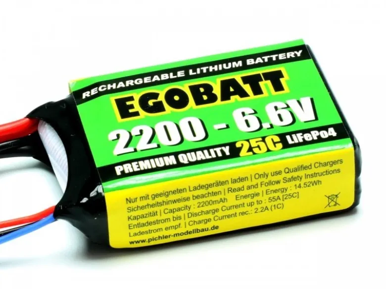 Pichler C8350EGOBATT LiFePO4 2200mAh - 6.6V (25C) Empfängerakku