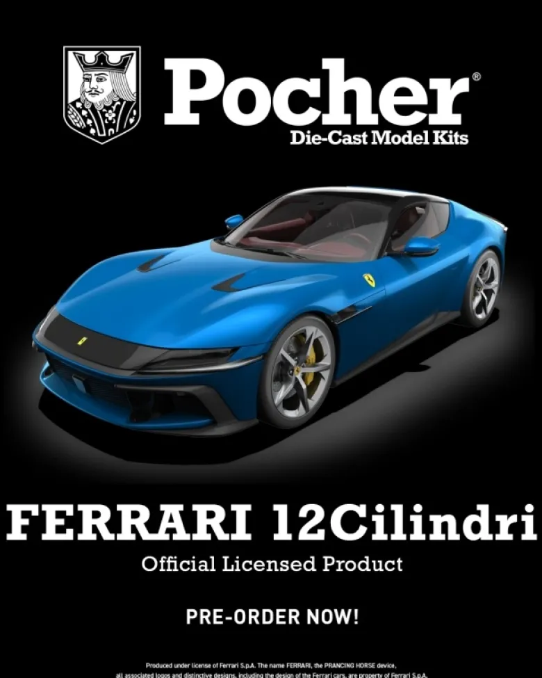 POCHER HK127Ferrari 12Cilindri - Blu Corsa, Bausatz 1:8 Neuheit - Jetzt vorbestellen!