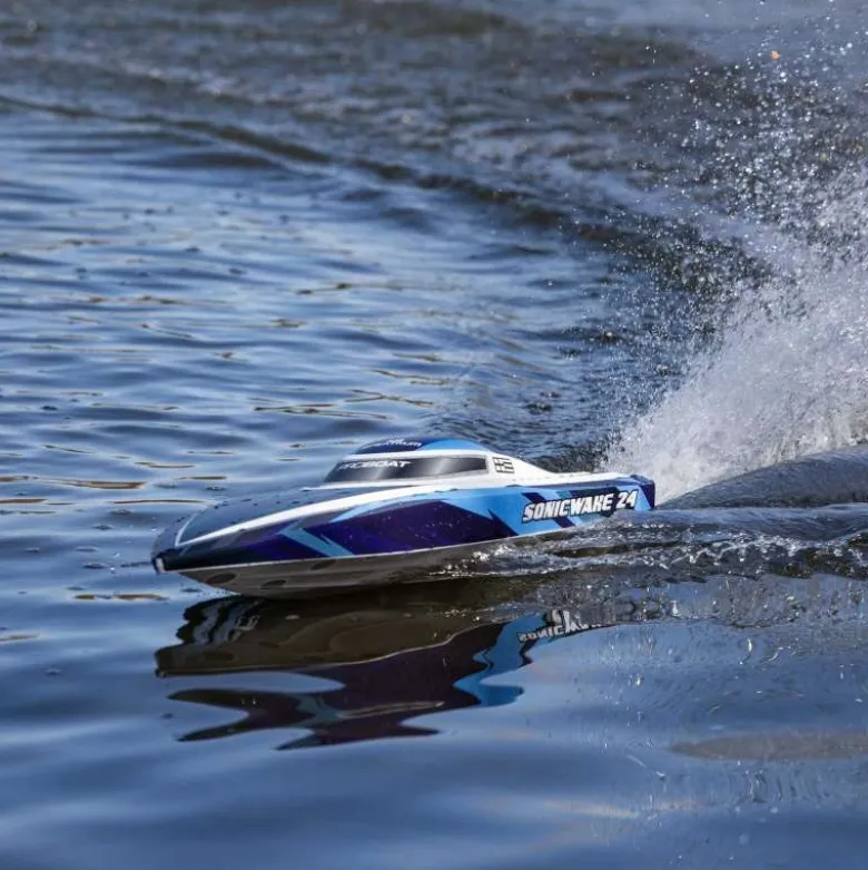 Pro Boat PRB-1992T2Sonicwake 24" Self-Righting Brushless Deep-V RTR, blau inkl. Akku & Ladegerät