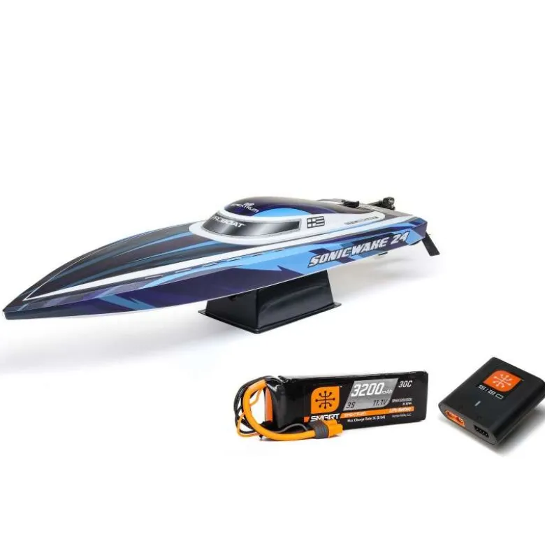Pro Boat PRB-1992T2Sonicwake 24" Self-Righting Brushless Deep-V RTR, blau inkl. Akku & Ladegerät