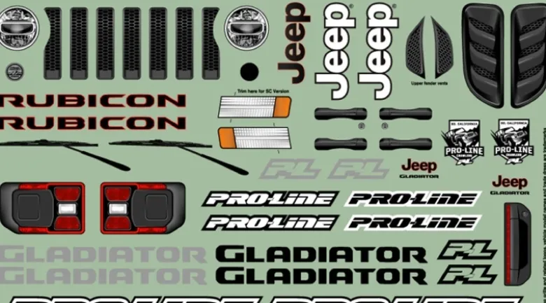 Pro-Line PRO353500Jeep Gladiator Karosserie klar 313mm Radstand Scale Crawler