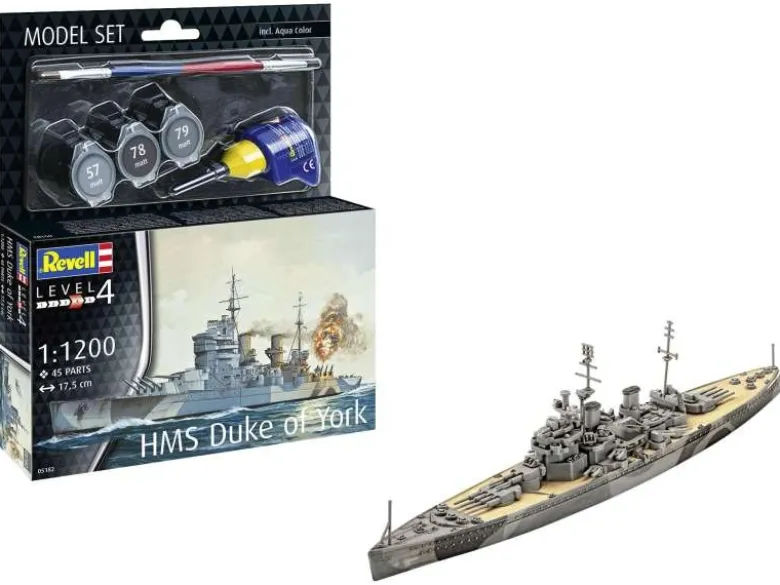 Revell 65182Battleship HMS Duke of York, Bausatz mit Basiszubehör,1:1200