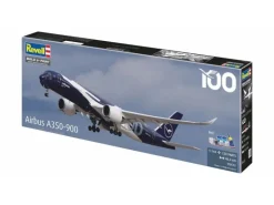 Revell 05612Geschenkset A350-900 - Lufthansa 100years, Bausatz 1:144 inkl. Farben, Pinsel, Kleber