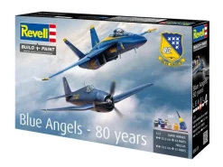 Revell 05613Geschenkset 'Blue Angels - 80 Jahre', Modellbausatz 1:72 inkl. Farben, Pinsel, Kleber
