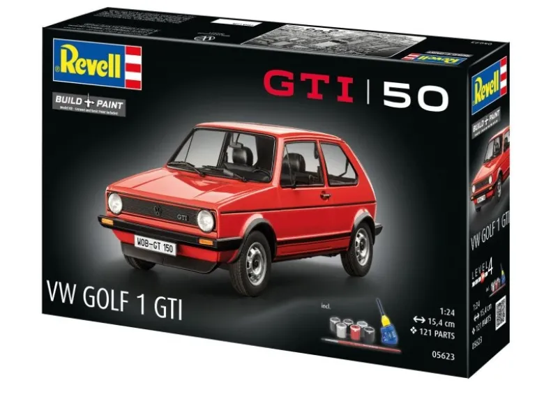 Revell 05623Geschenkset '50 Jahre VW Golf 1 GTi', Modellbausatz 1:24